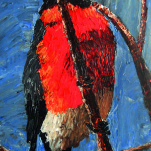 Brave Bullfinch Art – Sitting Proudly High in the Treetops