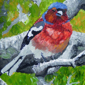 Cheerful Chaffinch Impasto Painting