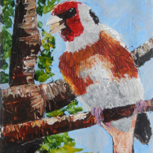 Solitary Glowing Goldfinch Art