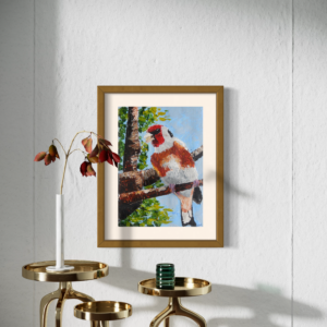 Solitary Glowing Goldfinch Art