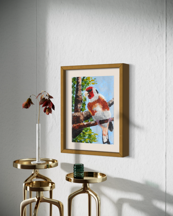 Goldfinch art framed mockup