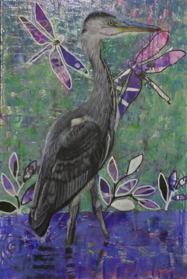 Modern heron wall art