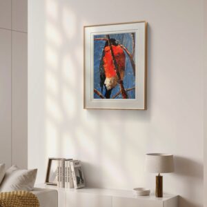 Brave Bullfinch Art – Sitting Proudly High in the Treetops