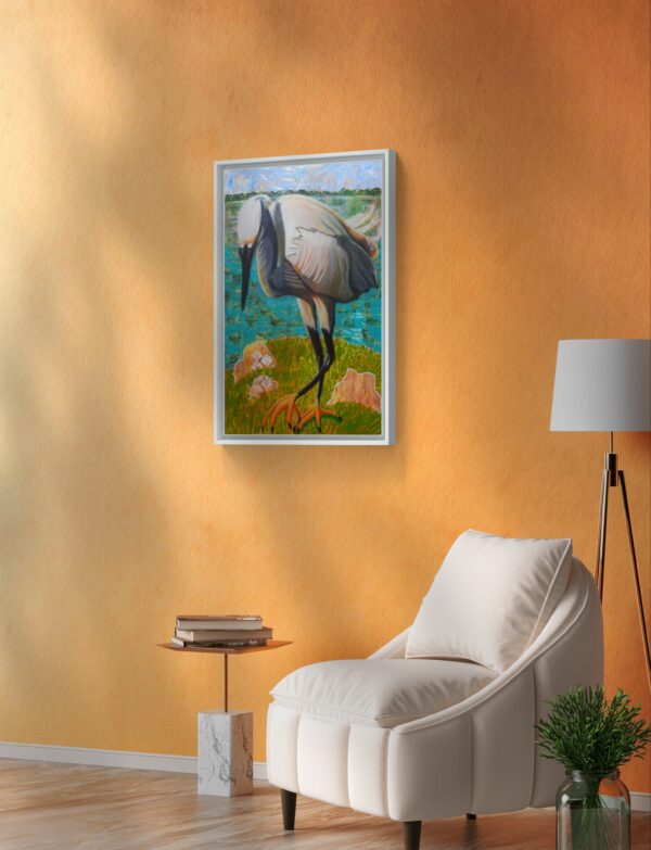 Little egret painting mockup