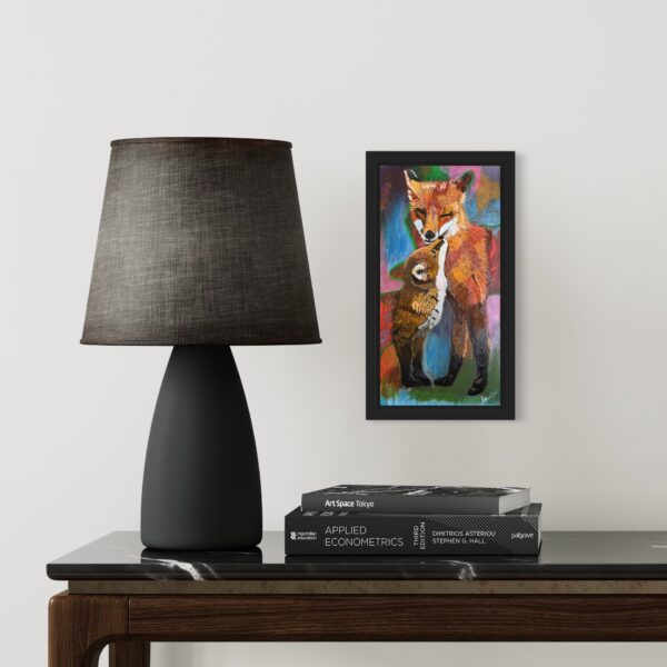 Mock up of fox art on a wall