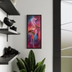 Flamingo art in a hall