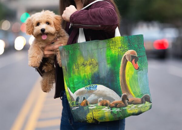 Swan art on bag mock up