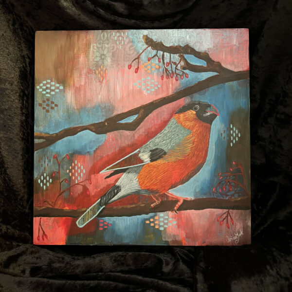 Bullfinch art on panel