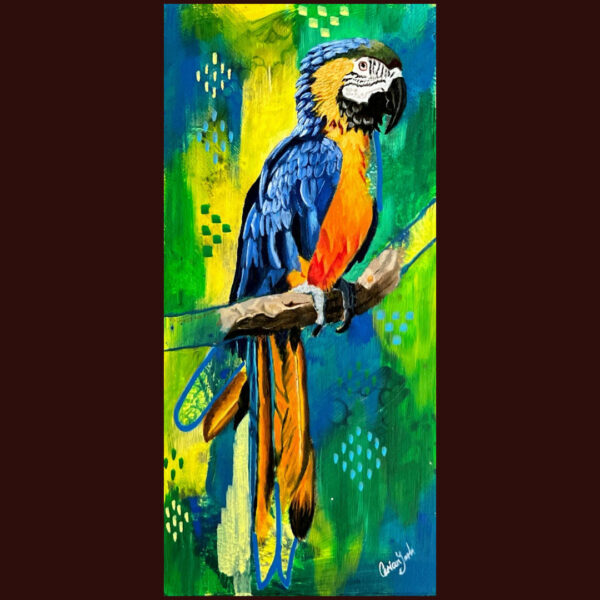 Mixed media parrot art
