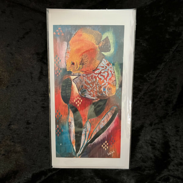 Orange fish art card