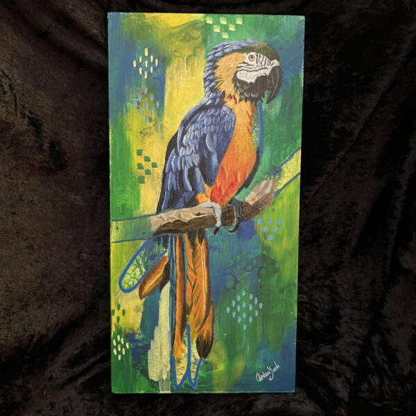 Mixed media parrot art