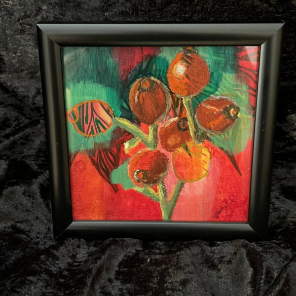 Framed small art for shelves