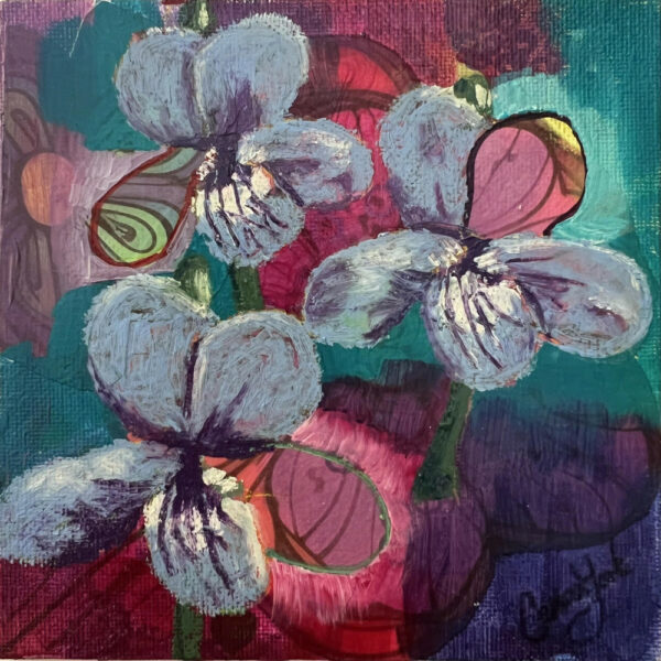 Small art pieces - 5” violets